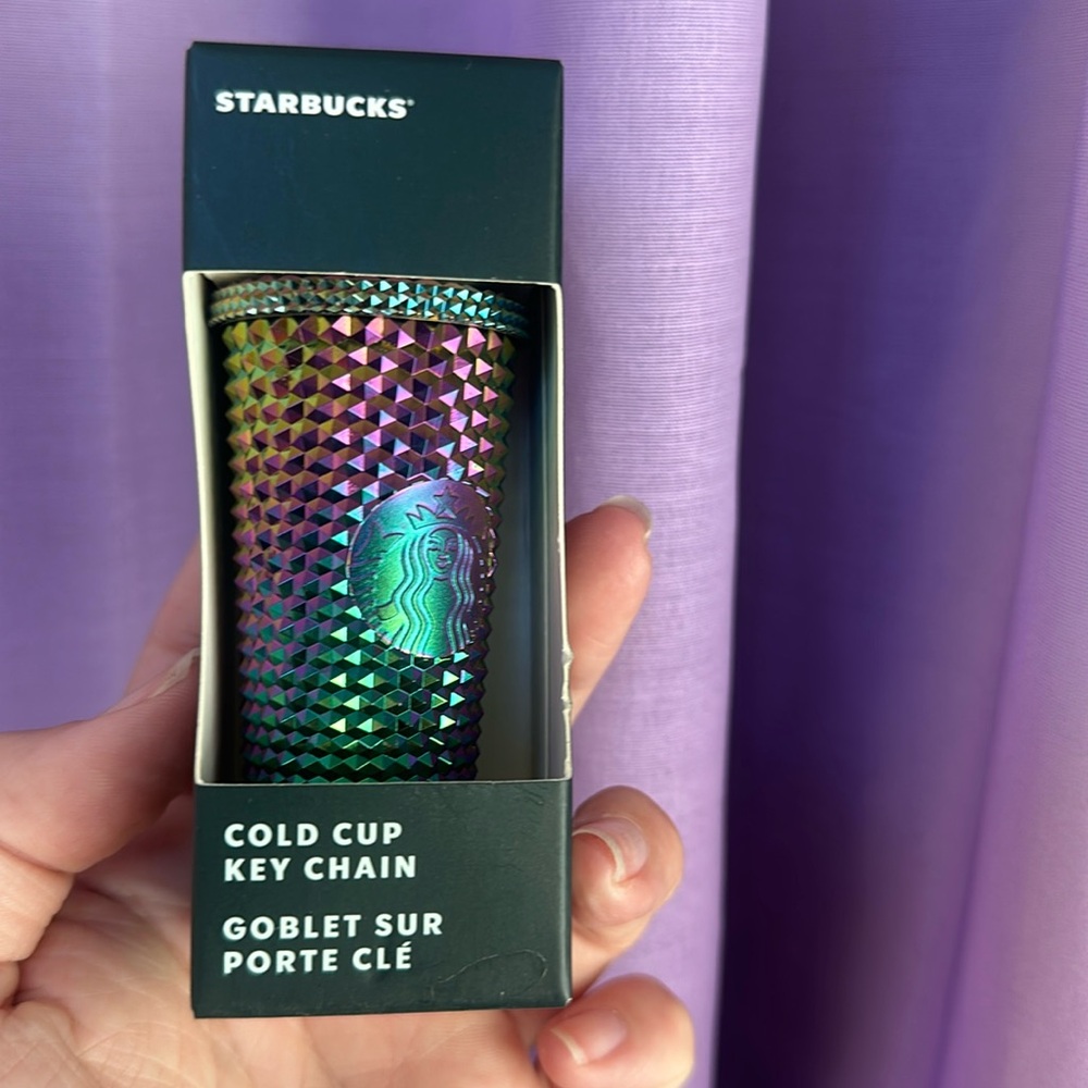 Starbucks Dichroic oil slick Mini Tumbler/Key Chain NWT